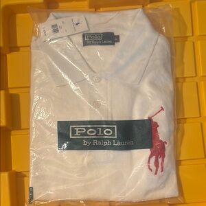 Polo by Ralph Lauren White Polo Shirt with Red Logo